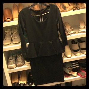 alice + olivia long-sleeved peplum mini